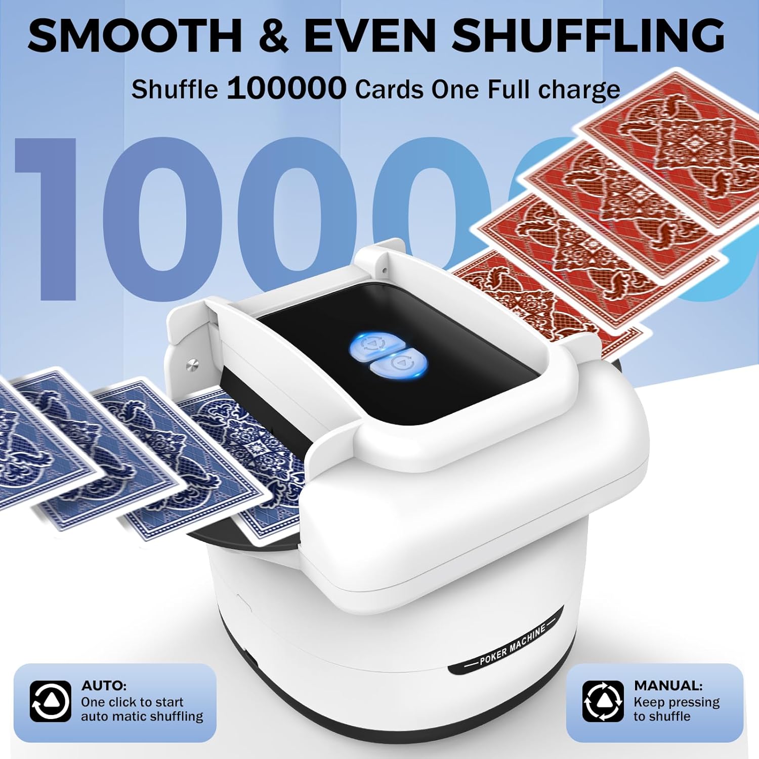 Thumbnail 2 de Feebee Kartenmischmaschine Elektrische für 4 Decks – Automatischer Kartenspender mit Akku 3000 mAh