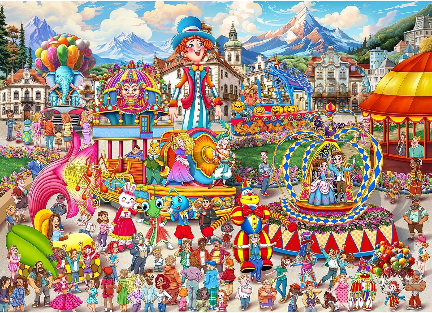 Detalle de Jigsaw Puzzles for Adults 1000 – Carnival Theme, Challenging 1000-Piece Puzzle for Relaxation and Family Fun