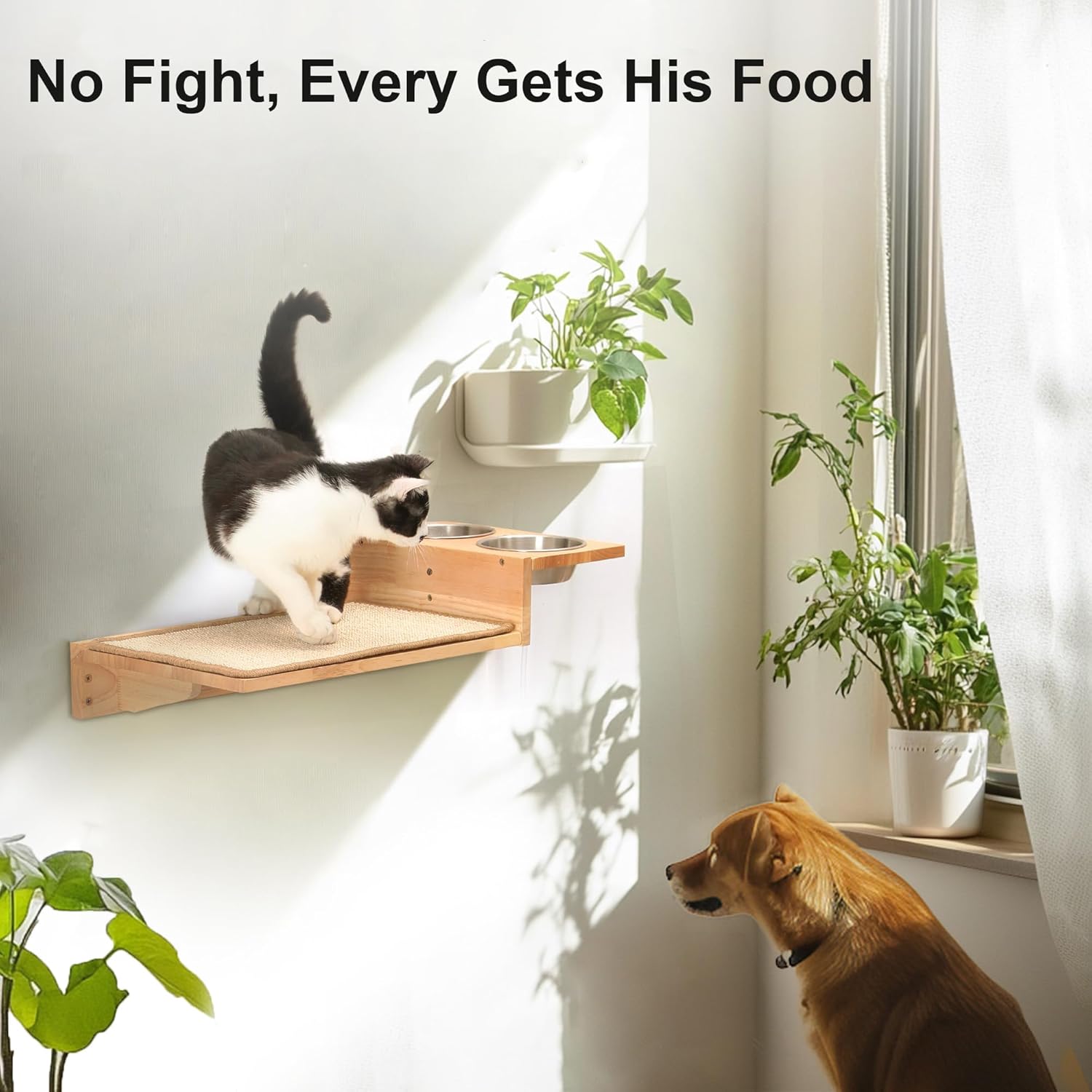 Thumbnail 6 de Fukumaru 3-in-1 Cat Furniture Set with 2 Steps – Wall Perch, Steps & Wall-Mounted Bowl