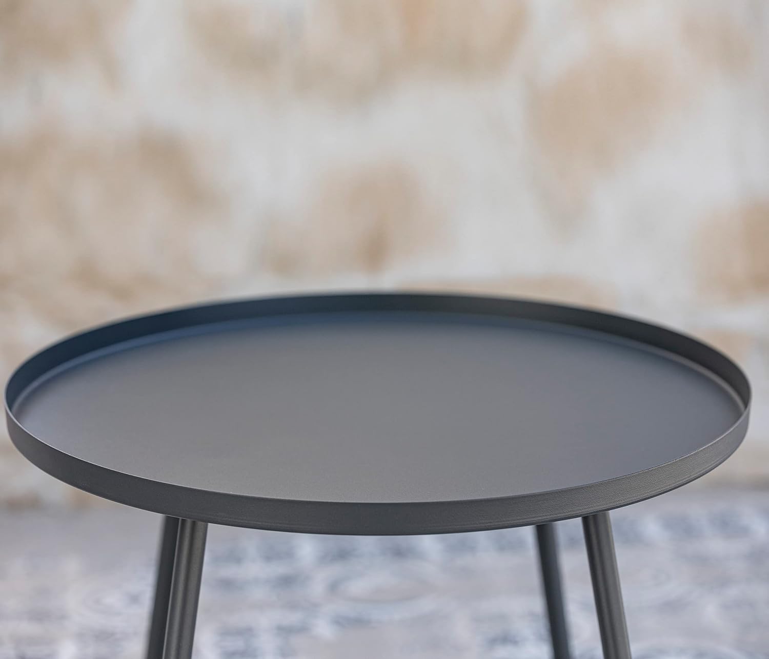Detalle 1 de Dehner Ibiza 6670913 bijzettafel, Ø 45 cm, gepoedercoat staal, antraciet
