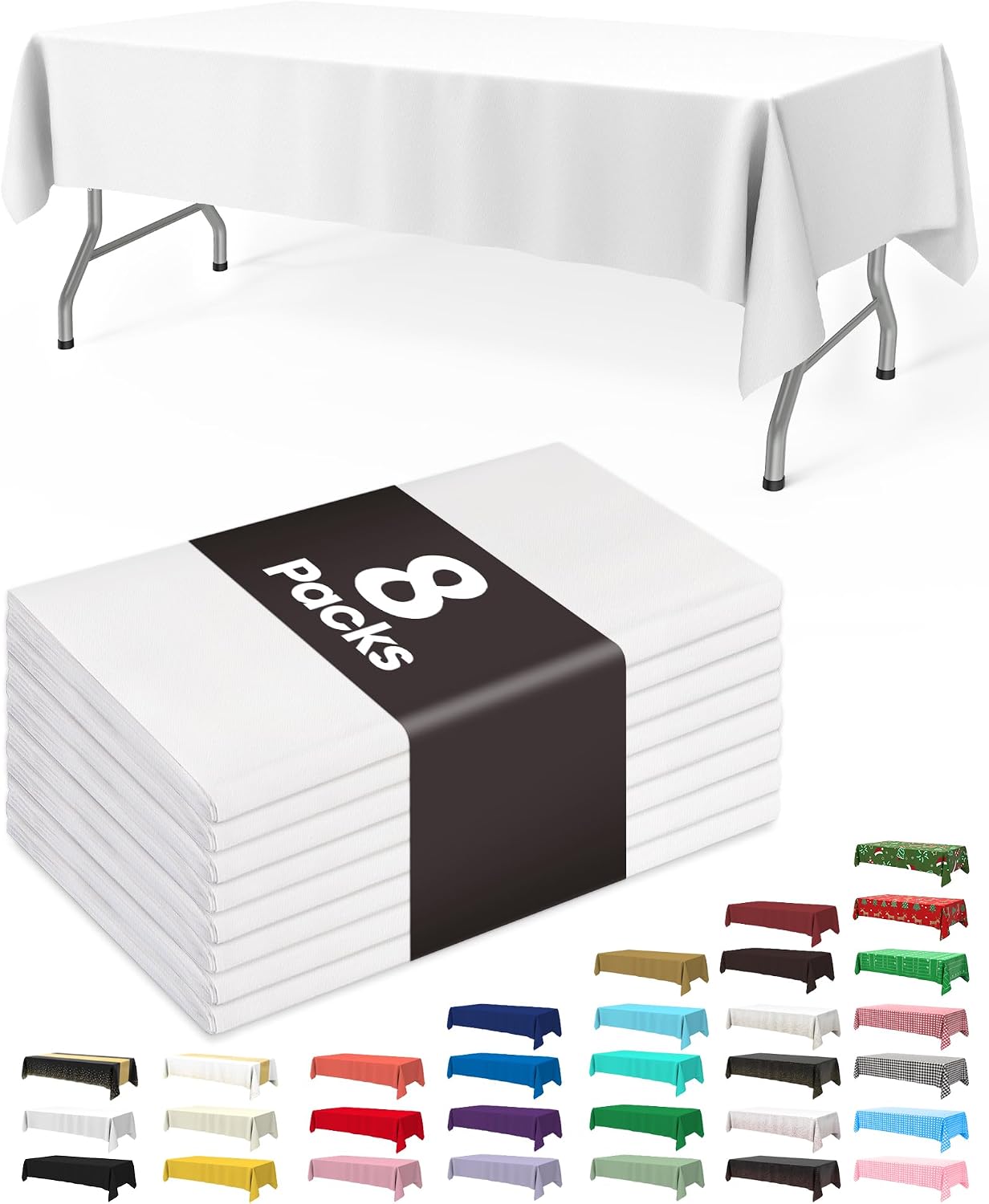Detalle de Pureegg Plastic Tablecloth 54 x 108 Inch disposable pack 🎉