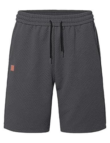 Detalle de TARAINYA Textur Kurze Hosen Herren Baumwolle Shorts Sommer Mit Kordelzug