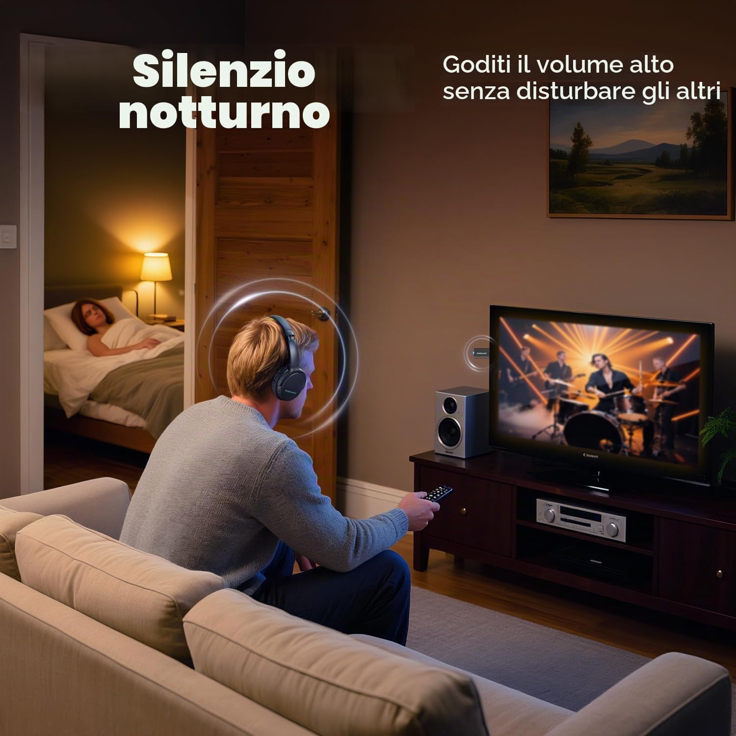 Thumbnail 1 de Holdsound Cuffie TV Wireless: Comfort, Libertà di movimento e audio senza fili per la TV