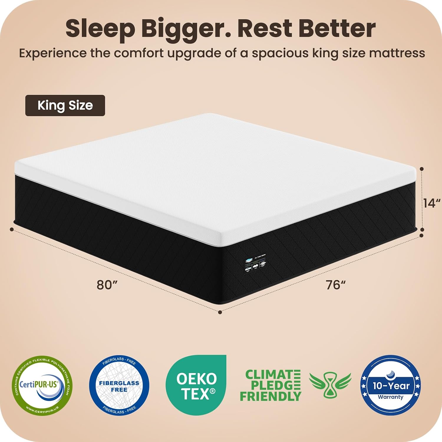 Detalle 2 de 14-Inch Memory Foam Mattress