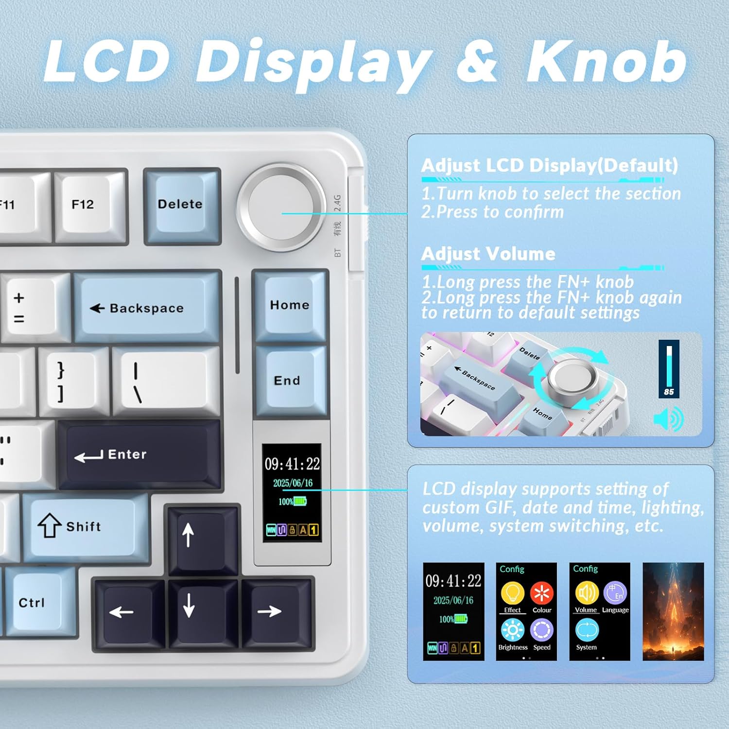 Detalle de AULA S75 PRO 75% Wireless Mechanical Keyboard