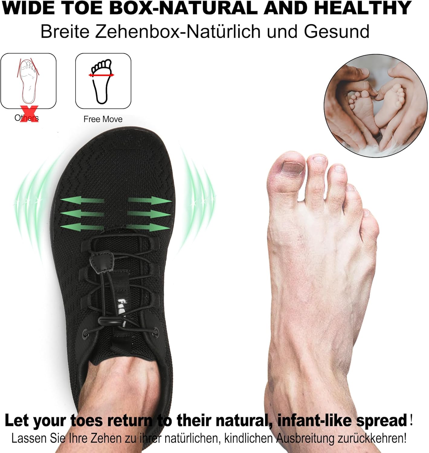 Thumbnail 2 de Geweo Barfußschuhe für Herren & Damen – leichte, atmungsaktive Sneaker mit breiter Zehenbox (Zero-Drop)