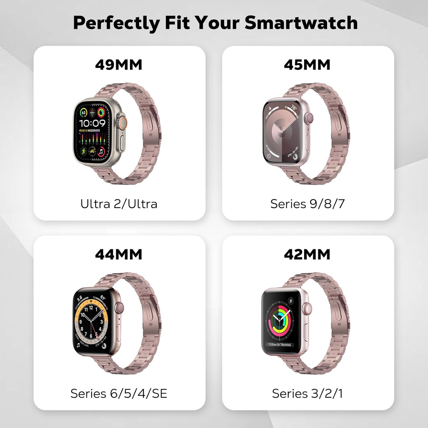 Detalle 2 de MoKo correa delgada para Apple Watch 38–42mm Rosa