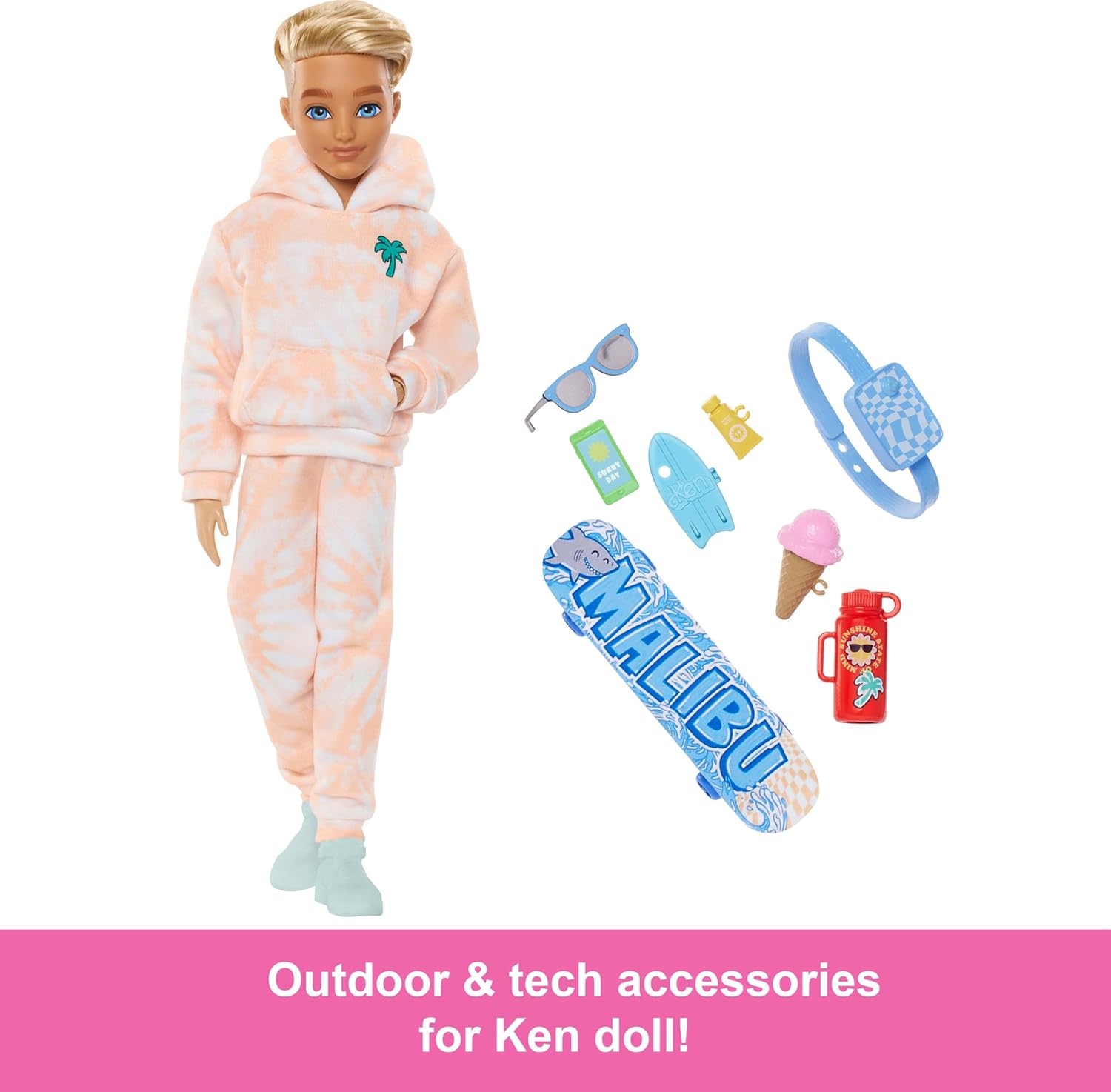 Thumbnail 2 de Barbie Dream Besties Ken Posable Fashion Doll (JDD75) with Removable Outfits & Summer/Skate Accessories