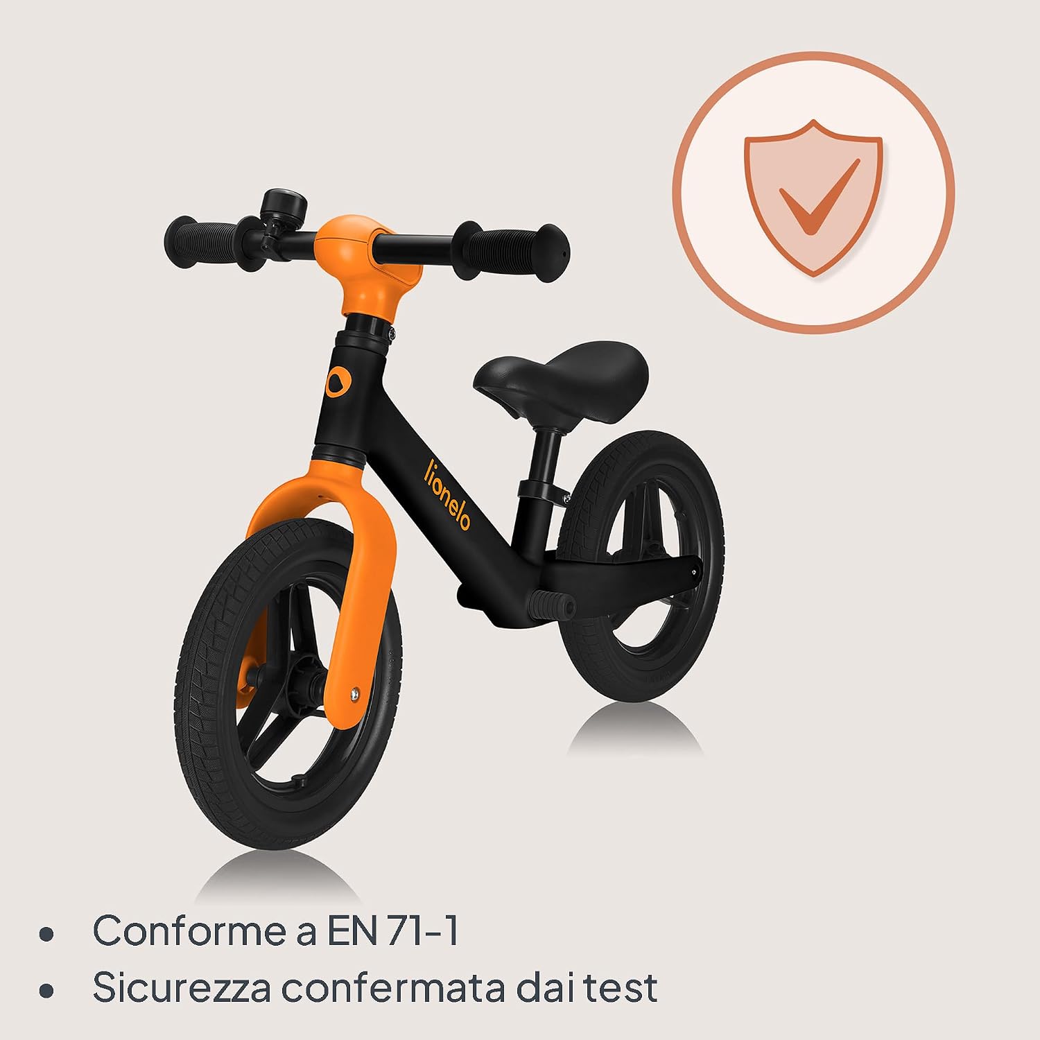 Detalle de Lionelo Toni: Bicicletta senza pedali per bambini 18 mesi–30 kg, ruote PU 25 cm