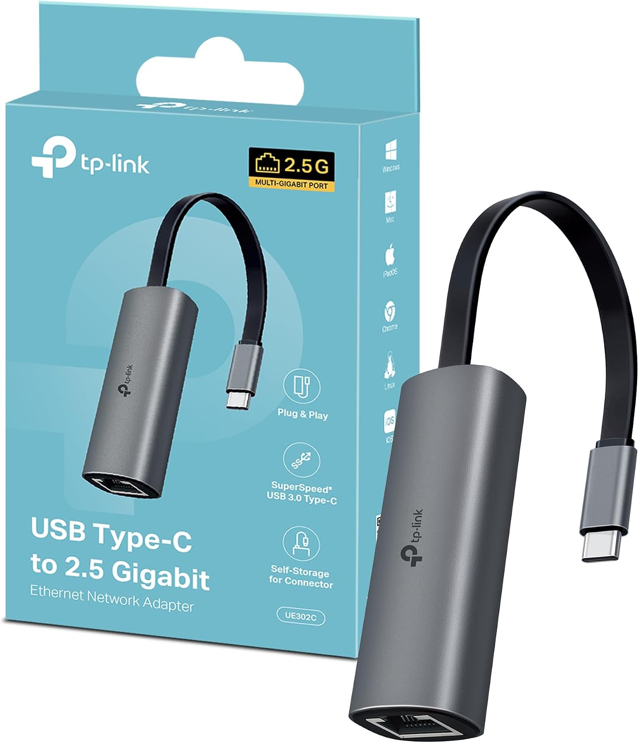 Detalle de TP-Link UE302C 2,5G USB-C Adapter Ethernet