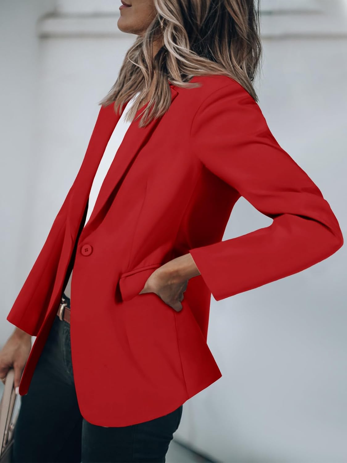 Detalle de Cicy Bell Casual Open Front Blazer 1 Button 🎀