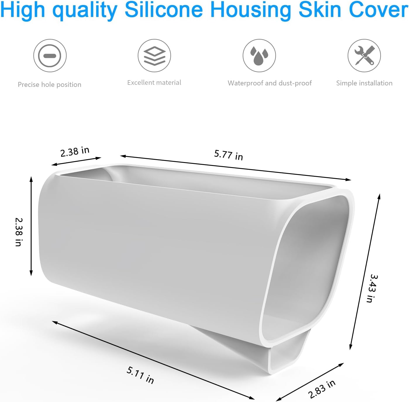 Detalle 2 de HOLACA Silikonhülle für eufyCam S3 Pro – 2er Pack, wasserdicht und robust in Weiß