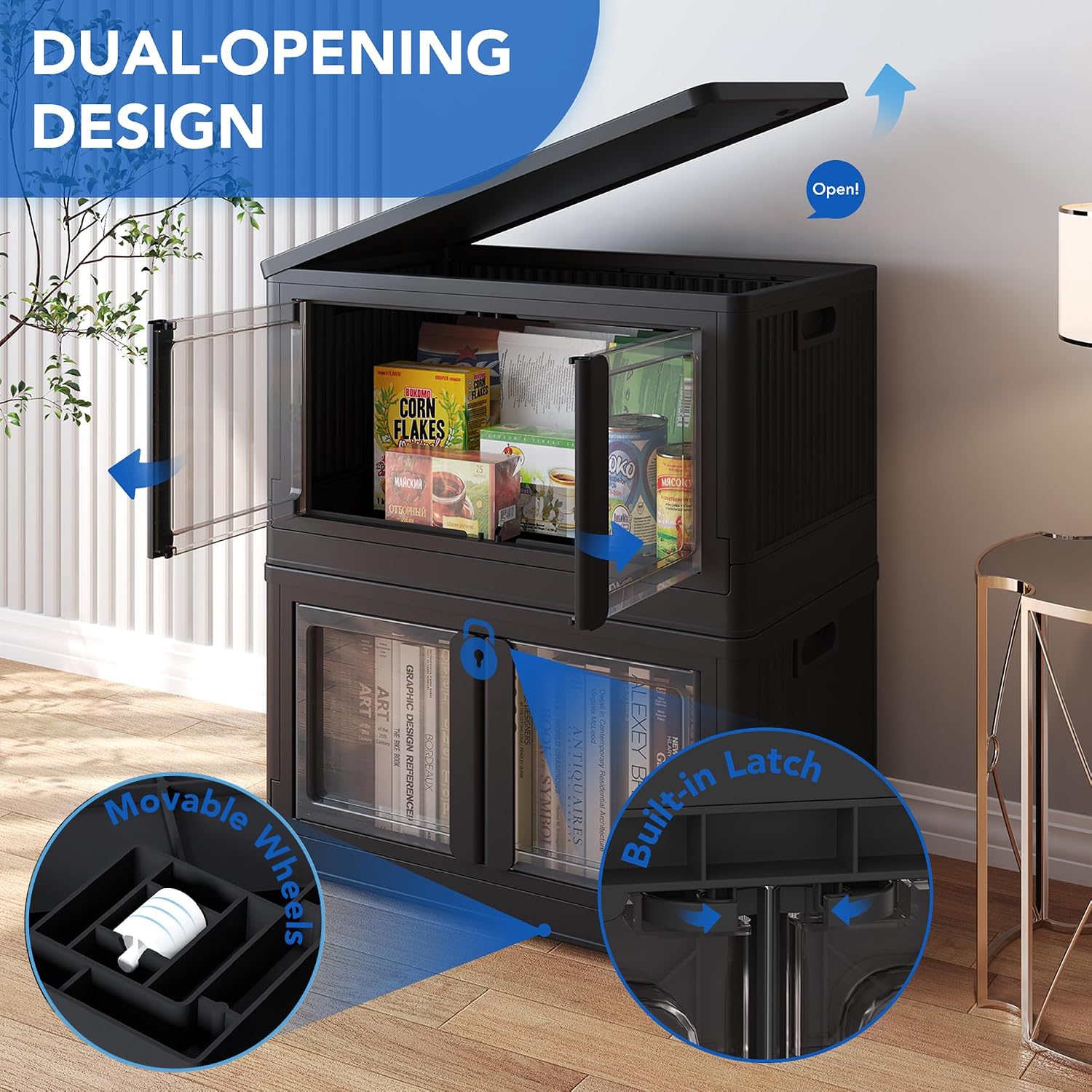 Detalle de FLEXIMOUNTS Stackable Storage Bins 228 QT