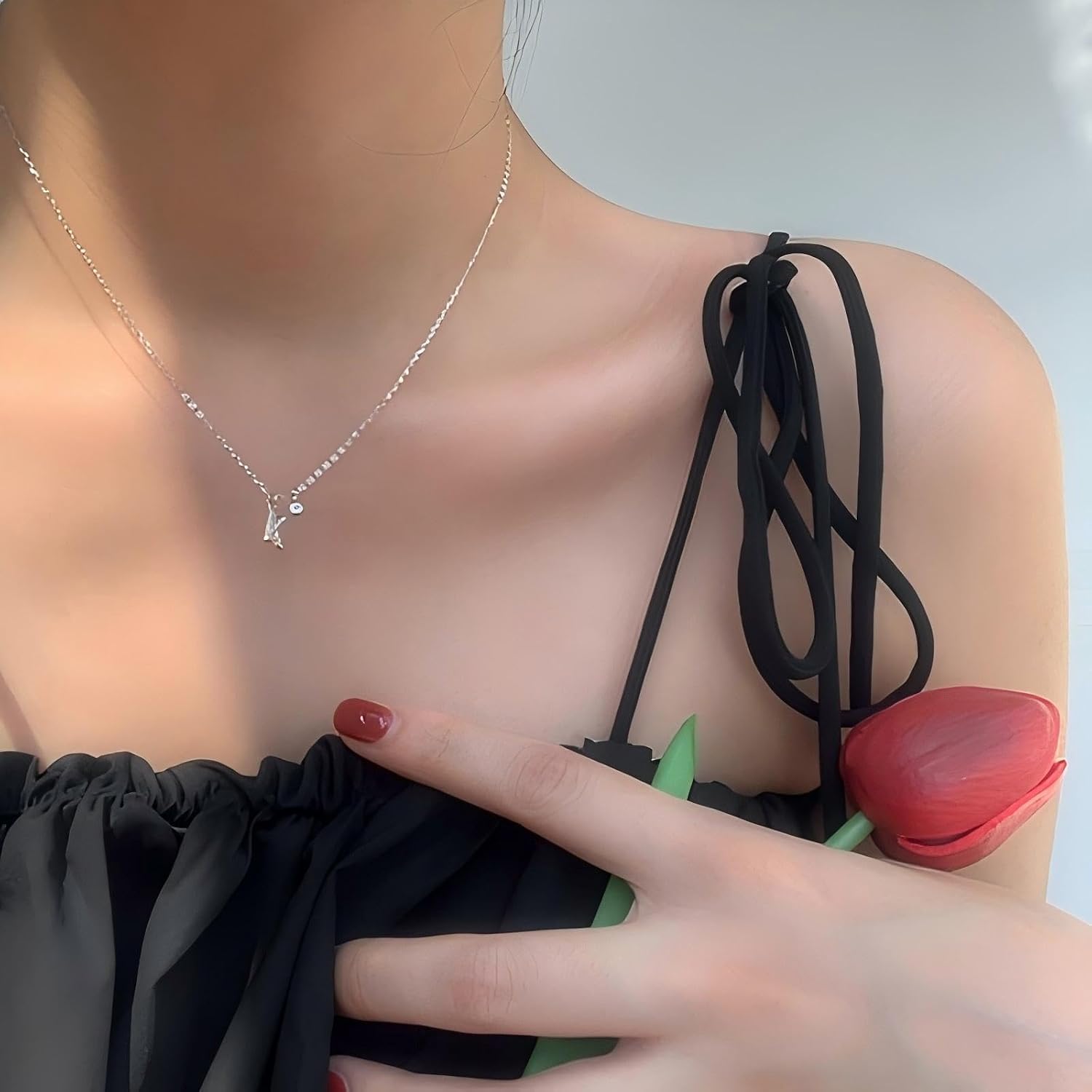 Detalle de GUOYU 26 Collana Iniziale Lettera 26