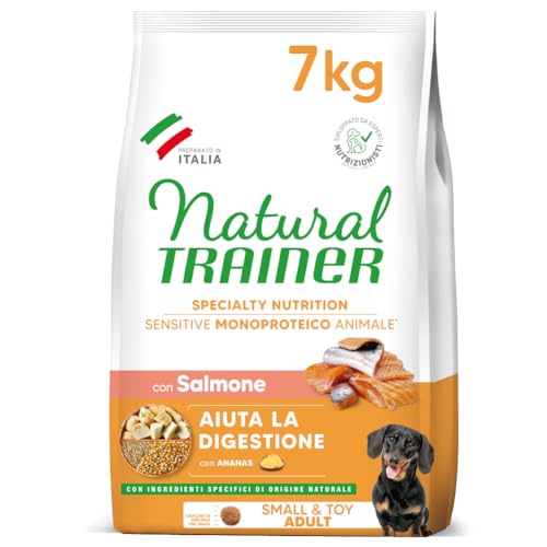 Detalle de Natural Trainer Sensitive No Gluten con Salmone, Cibo per Cani Adulti (7 kg)