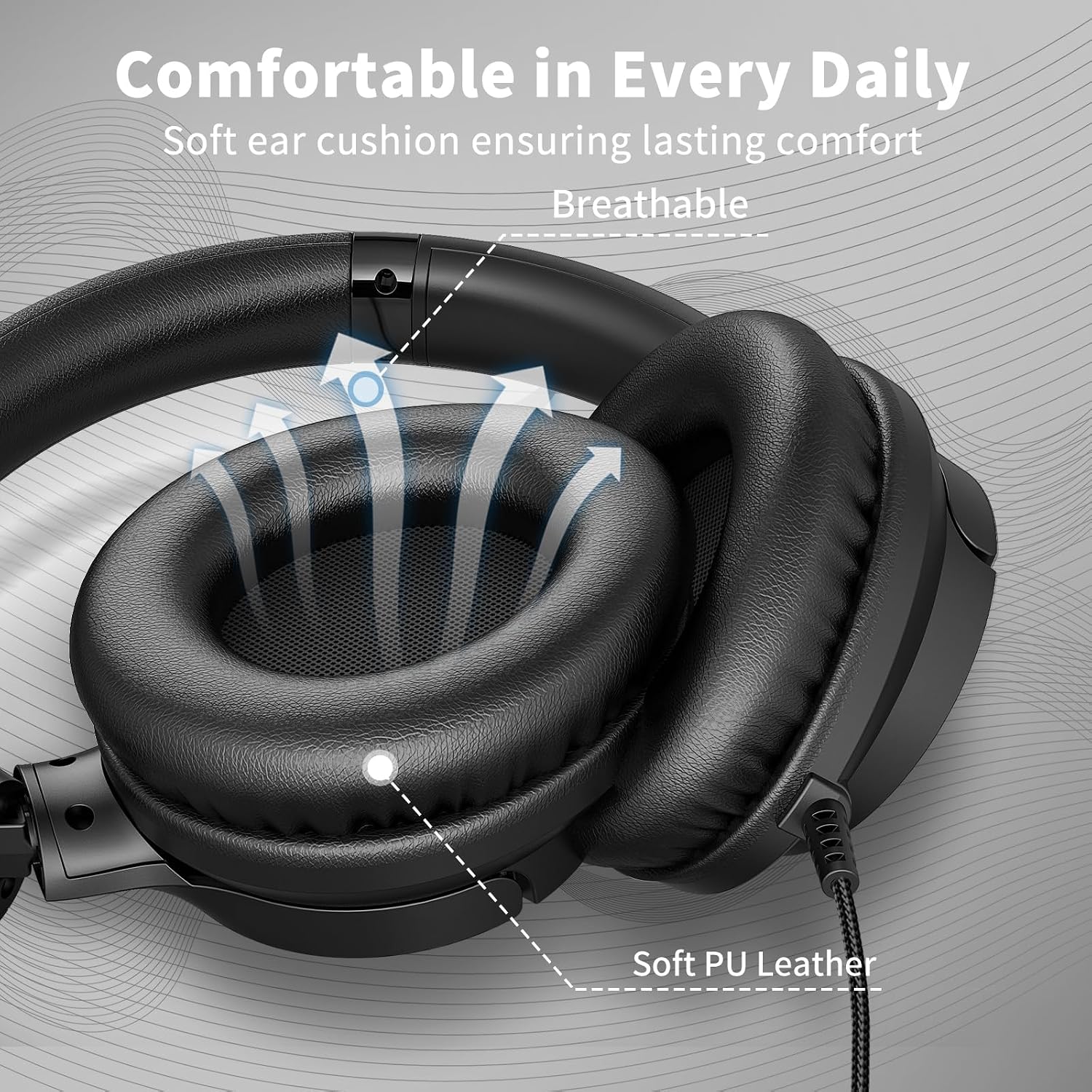 Detalle 2 de Botesty Sound Headphones Wired with Mic