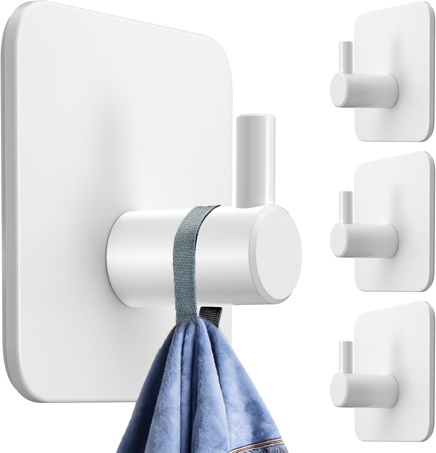 Thumbnail 6 de 4smile Ganci Adesivi per accappatoio e asciugamani, set da 6 in acciaio inox (argento)