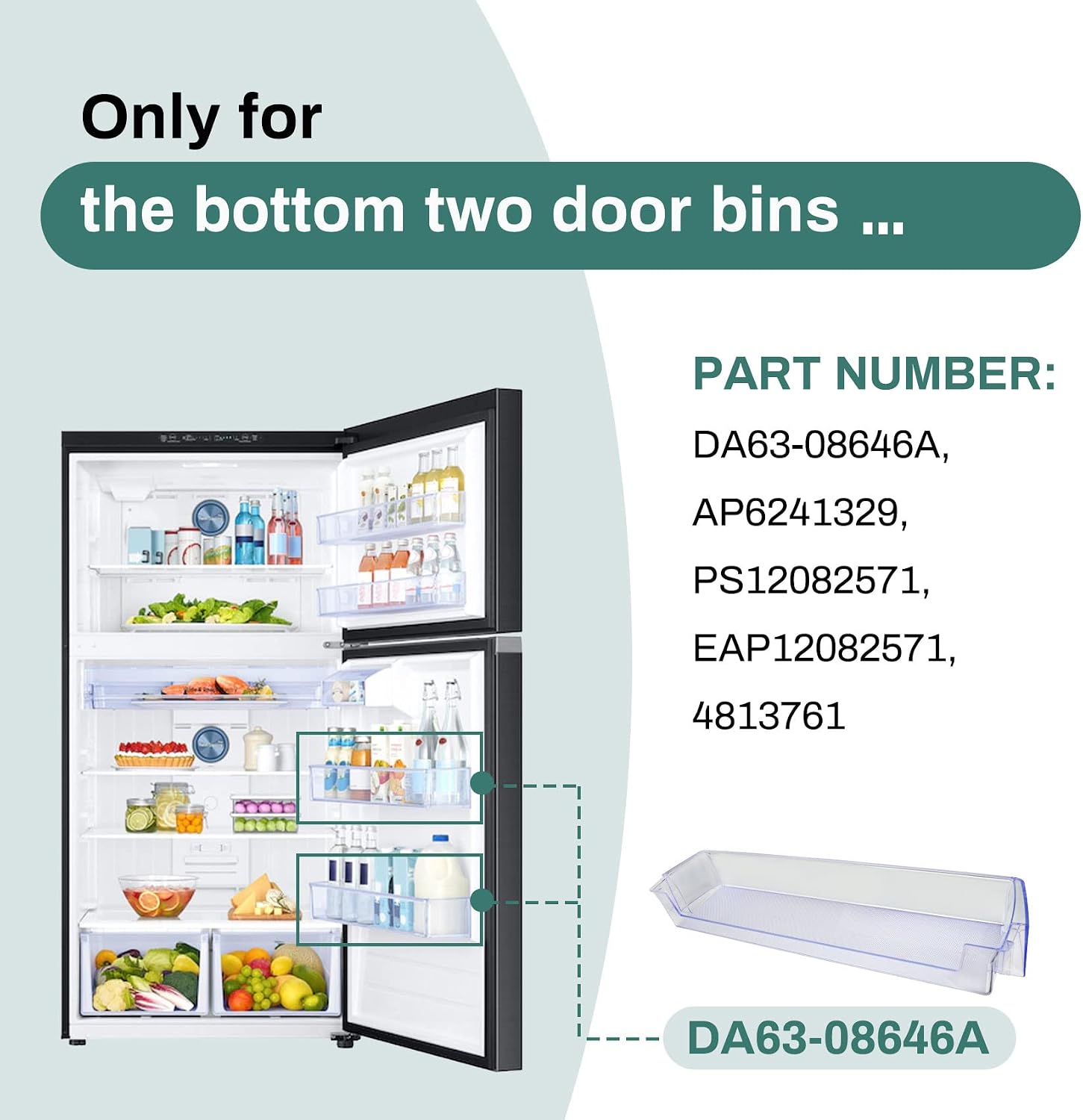 Thumbnail 6 de MONST DA63-08646A Refrigerator Door Bin, 28.2-Inch Lower Shelf