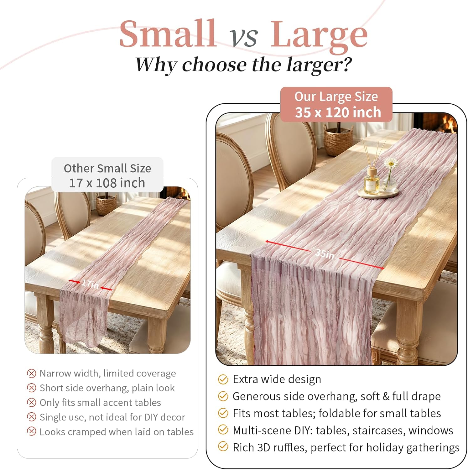 Thumbnail 1 de Cheesecloth Table Runners 35 x 120-Inch