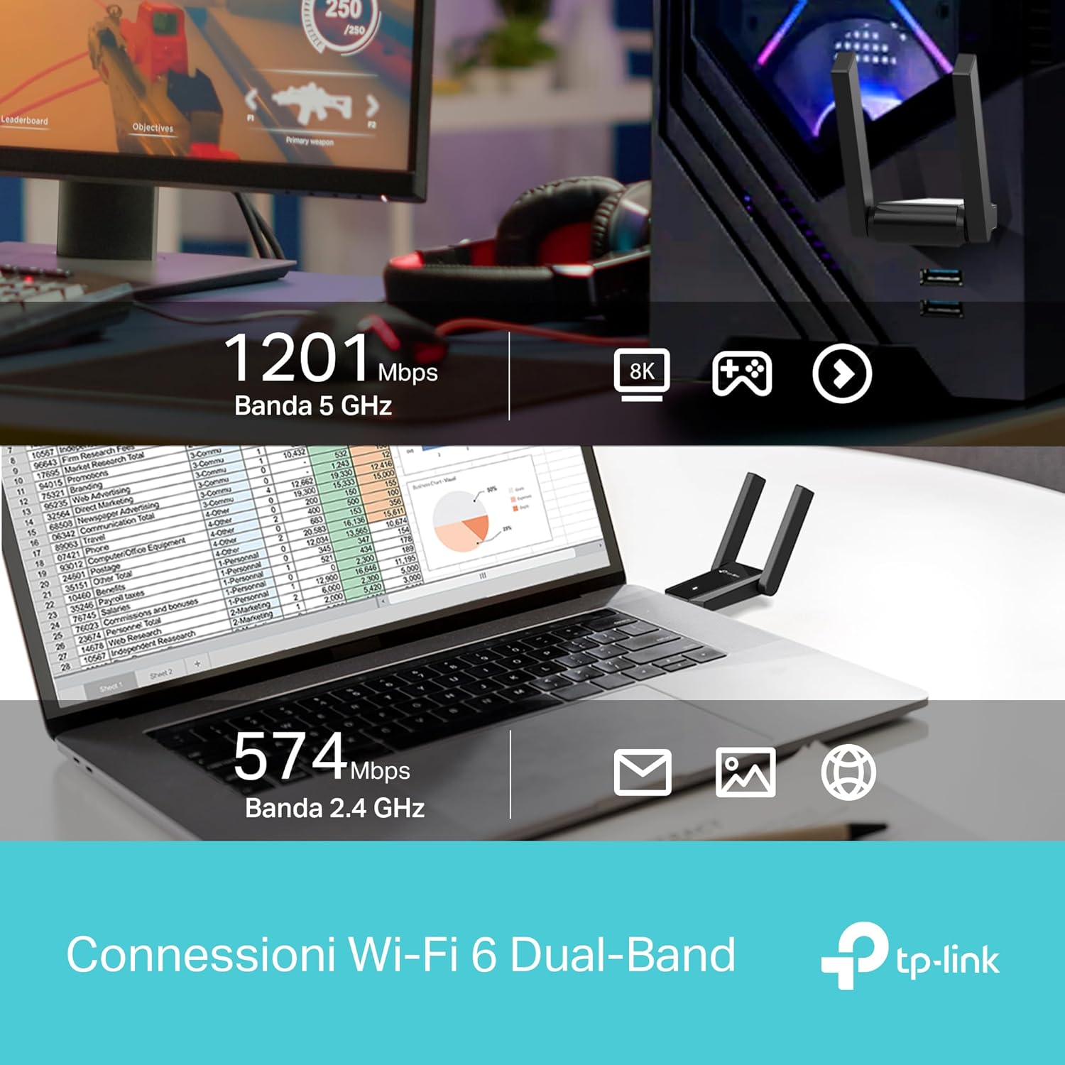 Detalle de TP-Link Archer TX30U Plus AX1800 WiFi USB