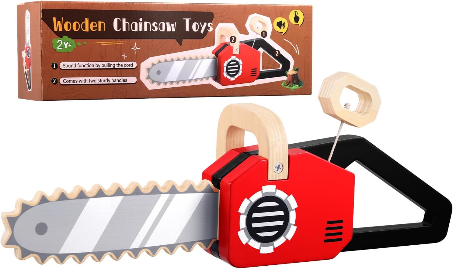GAGAKU Motosega giocattolo in legno per bambini 2+