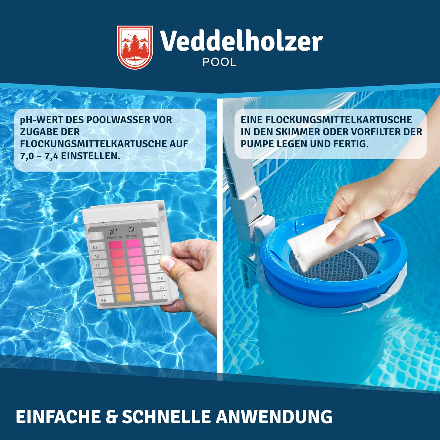 Thumbnail 5 de Veddelholzer Flockmittel-Kartuschen 1 kg (8 x 125 g) für Pool-Sand- & Glasfilter