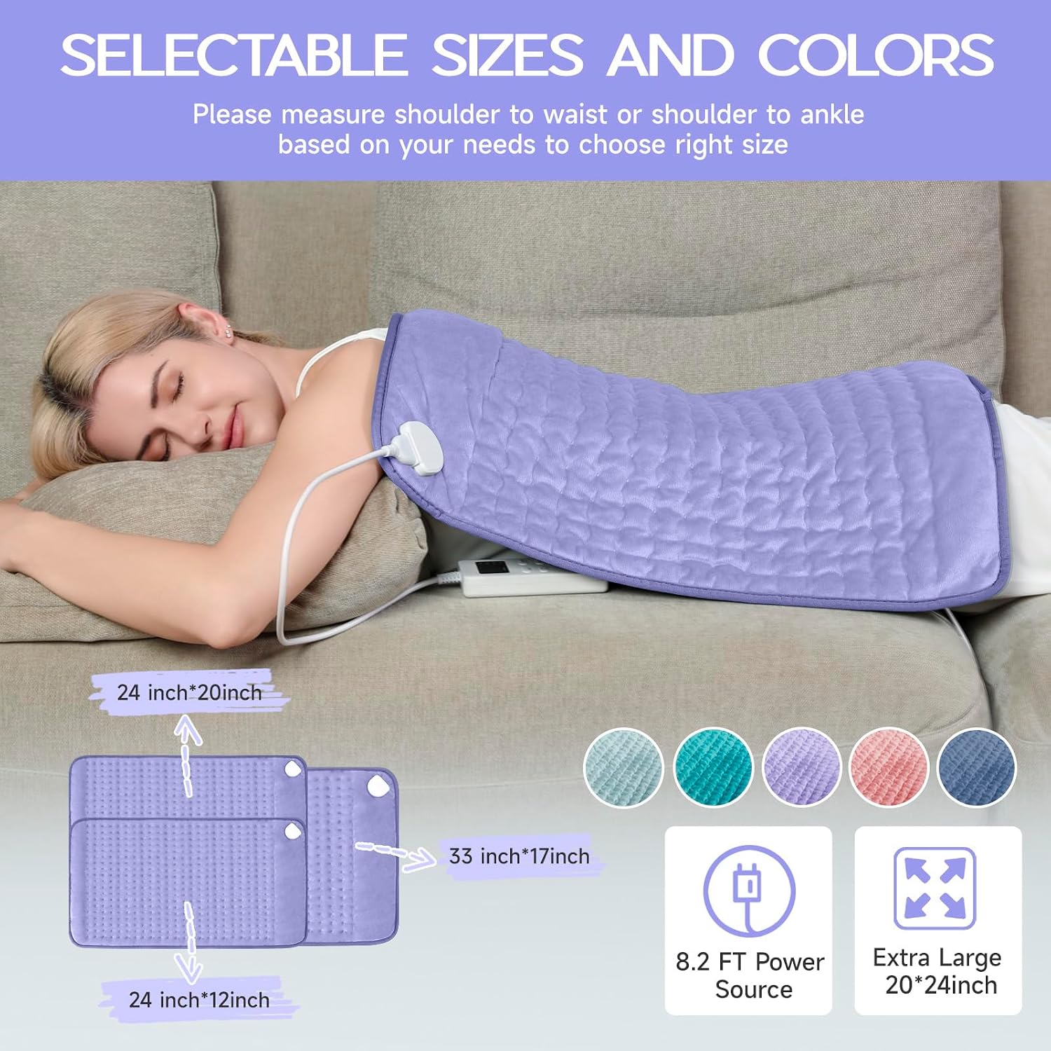 Thumbnail 6 de Electric Heating Pad for Back, Neck & Shoulders with Dry/Moist Heat