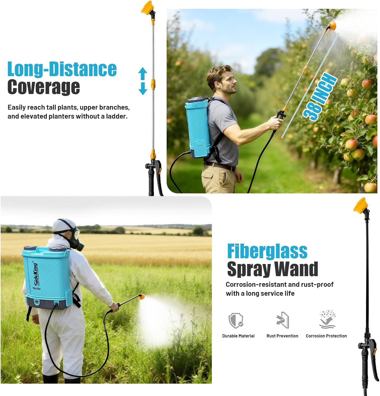 Detalle 2 de SideKing Knapsack Sprayer 16L electric