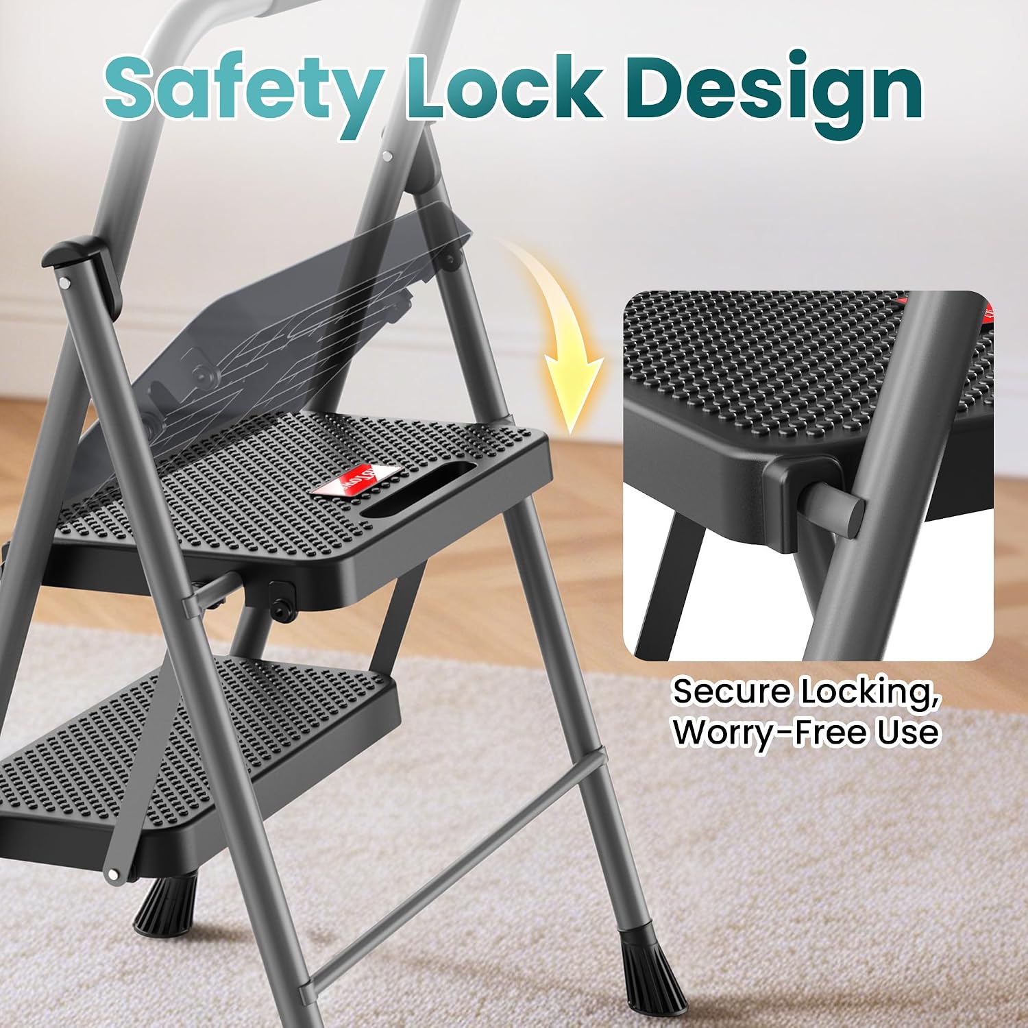 Detalle de HBTower Folding Step Ladder, 300 lb Capacity