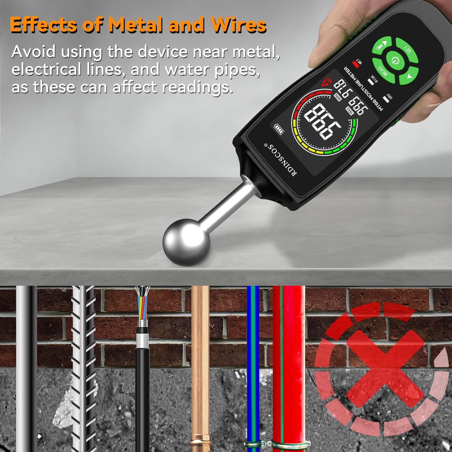 Thumbnail 6 de RDINSCOS Non‑Destructive Moisture Meter 5‑40 mm