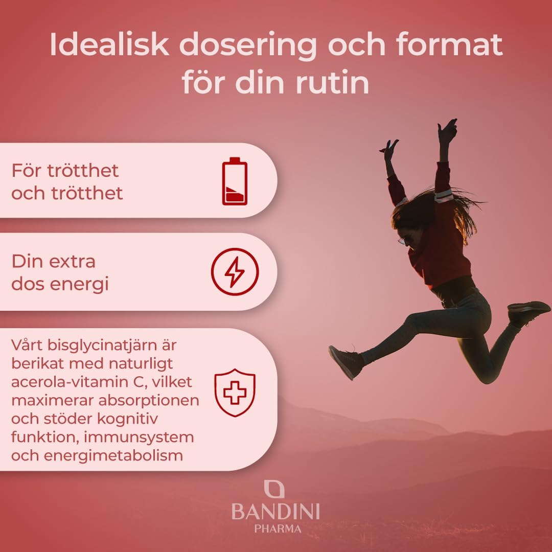 Detalle de BANDINI järn 80 mg med C-vitamin, 180 veganska kapslar