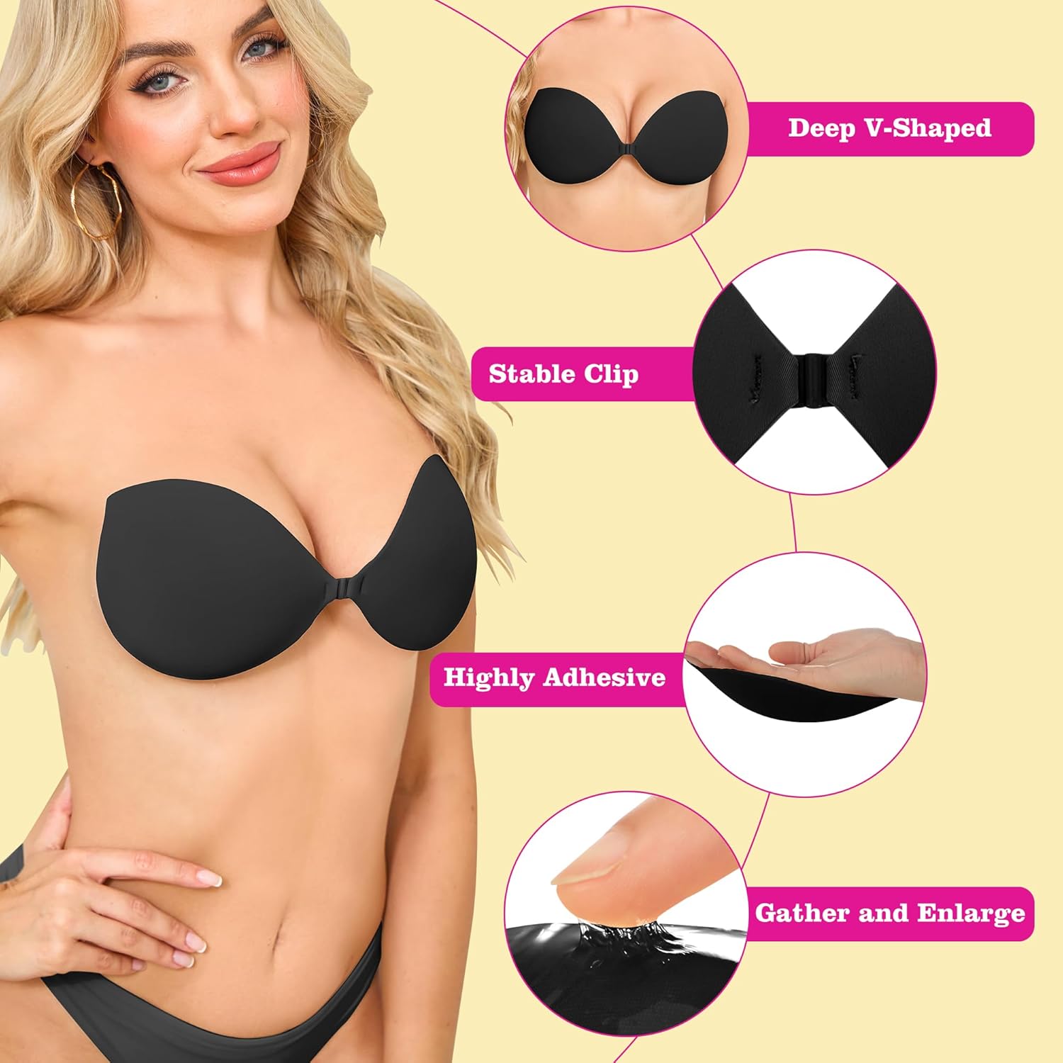 Thumbnail 1 de OMGREAT Stick on Bra sticky adhesive push-up for backless & strapless outfits