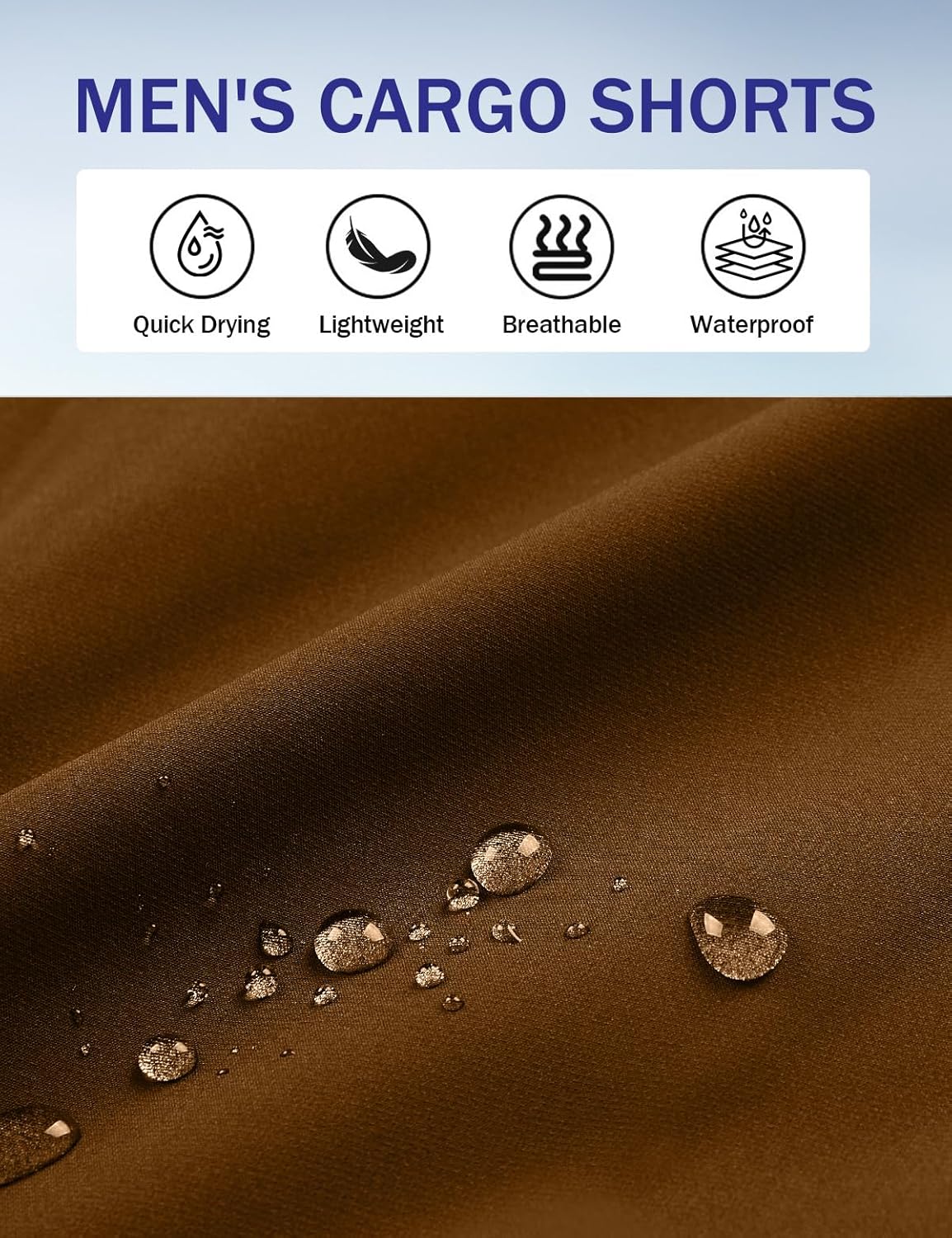 Thumbnail 3 de iCKER Mens Cargo Shorts: Quick-Dry Outdoor Shorts with Zip Pockets