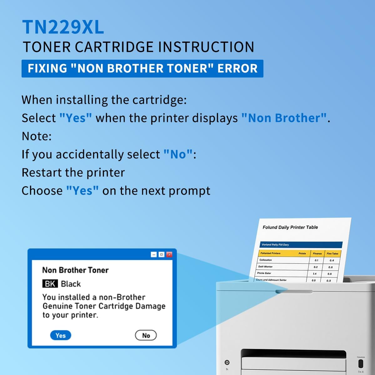 Detalle 1 de LinkDocs TN229XL TN229 High-Yield Toner Cartridge 4-Pack, Black and Colour