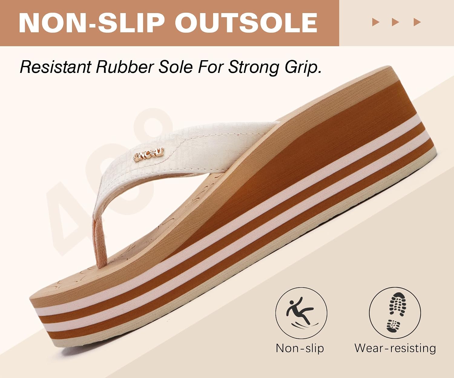 Thumbnail 6 de ONCAI Women's Platform Wedge Flip Flops: Comfortable, Dressy Flatforms for Summer
