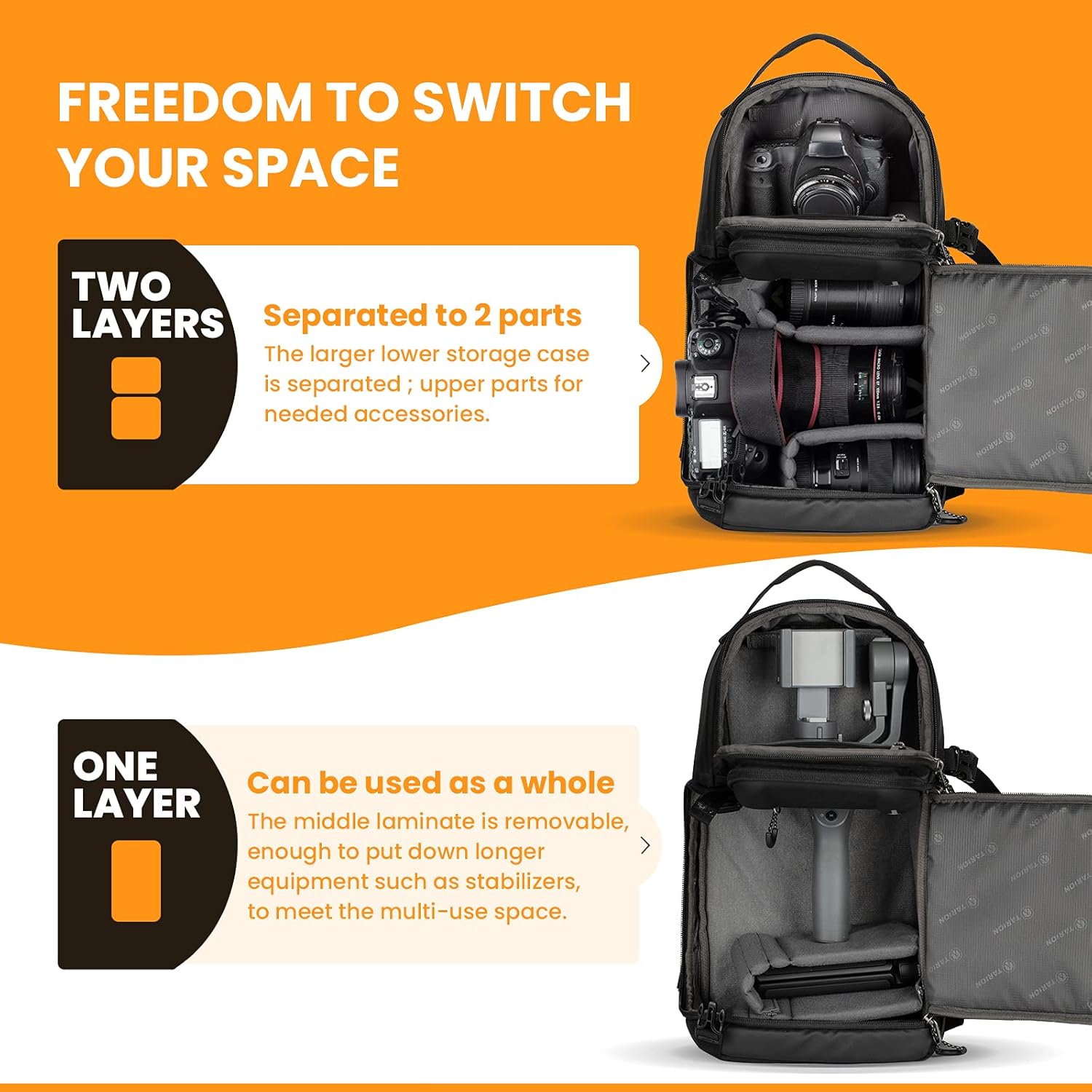 Thumbnail 3 de TARION Camera Sling Shoulder Bag – 6.5L DSLR/Mirrorless Carry, Side Access, Waterproof Raincover