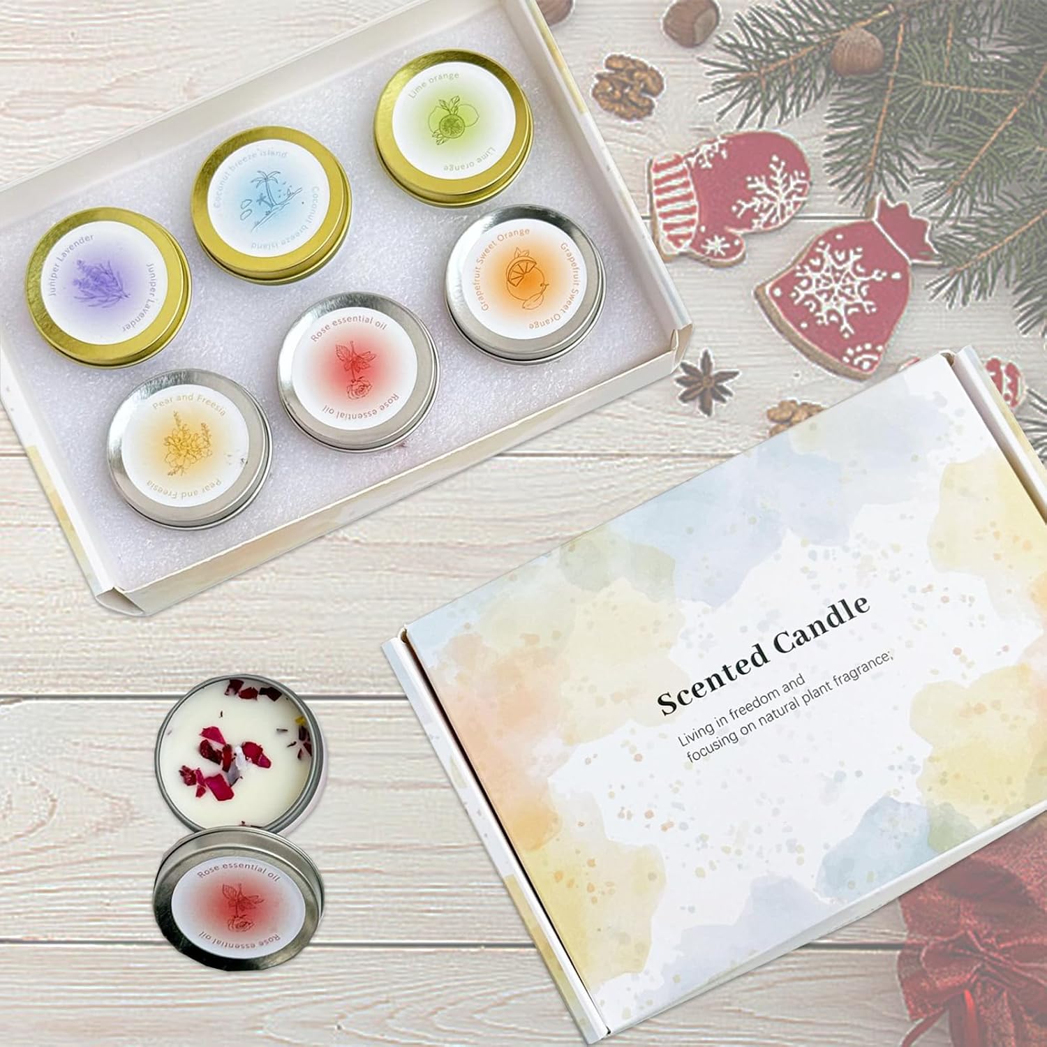 Detalle de Scented Candles Gifts for Women – 6-Pack Soy Wax Aromatherapy Candle Set