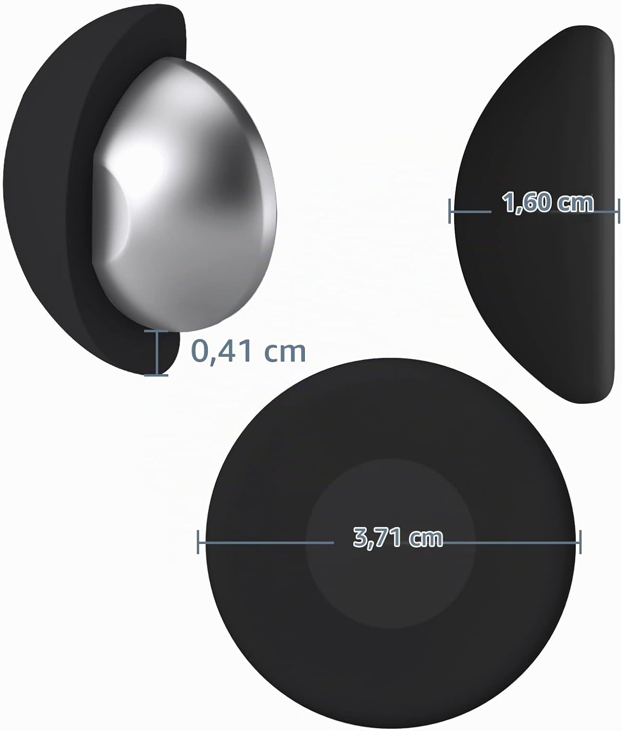 Detalle 1 de FY&XZH magnetische douchegordijngewichten, 3 paar met siliconencoating