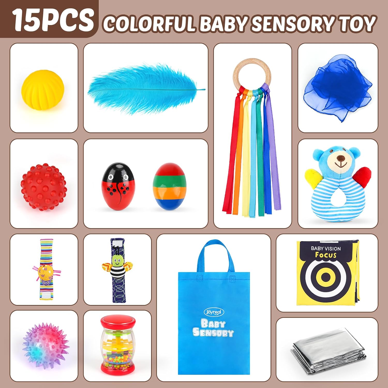 Thumbnail 1 de Joyreal 15 Pcs Sensory Toys for Babies 0-12 Months