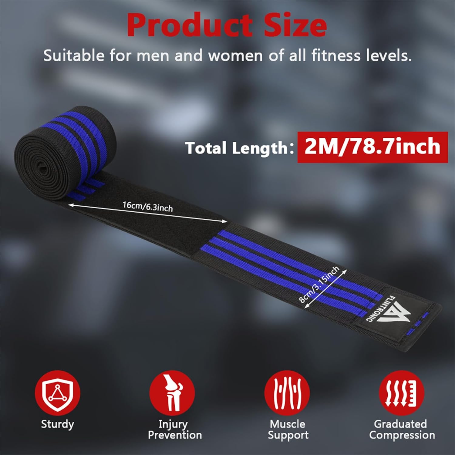 Detalle 2 de flintronic Genouillère Squat 2 m pour haltérophilie 🏋