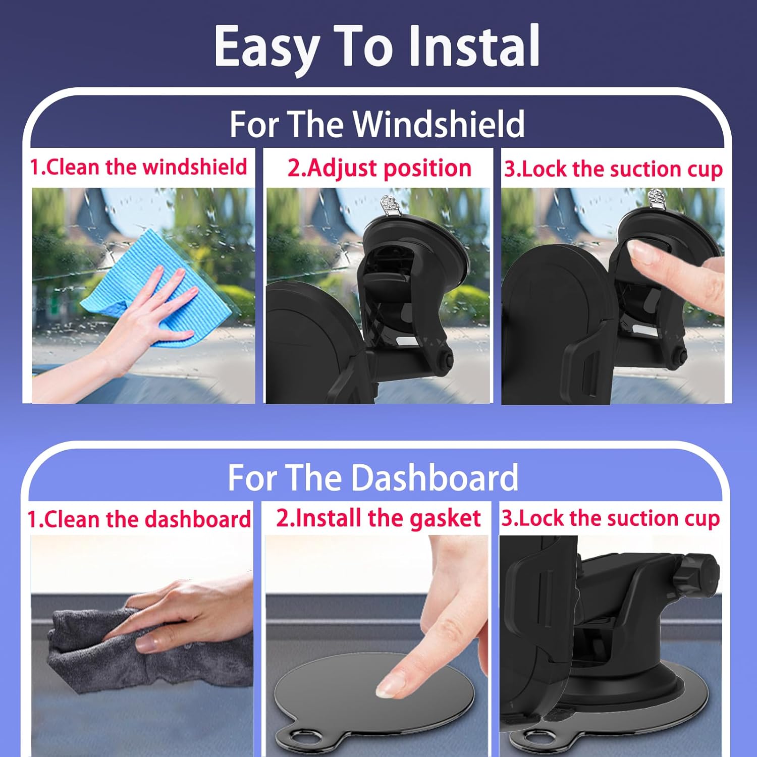 Thumbnail 2 de ANCOOLE Car Phone Holder with strong suction cup