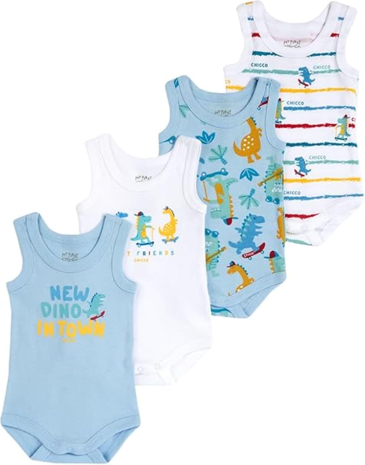 Thumbnail 6 de Chicco Body Neonato e Neonata – Set di 5 body a maniche, 100% cotone, unisex, 0–24 mesi, Designed in Italy