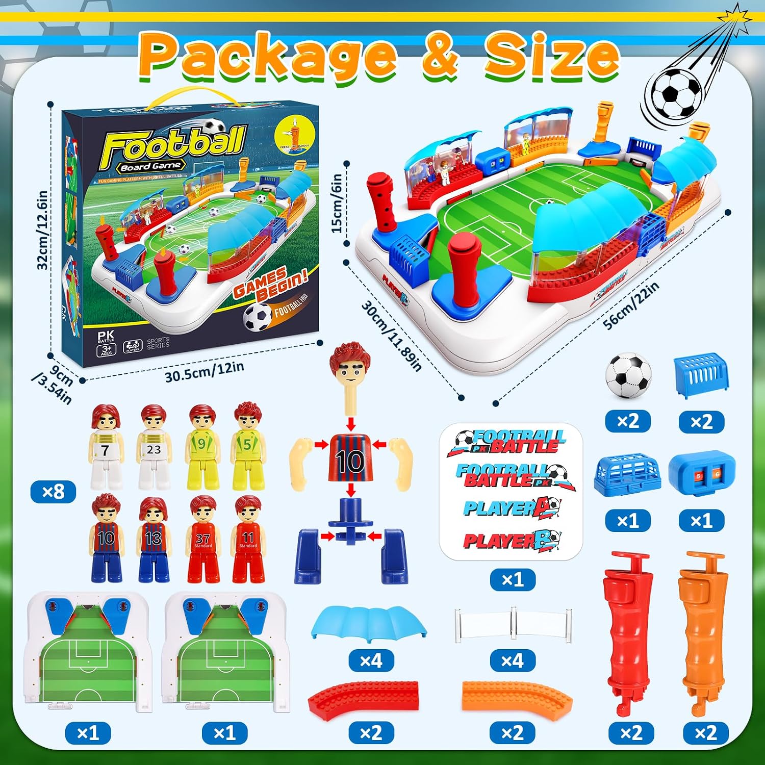 Detalle de Dromlag Mini Football Table: Realistic Stadium Feel for Boys (Ages 3–12)
