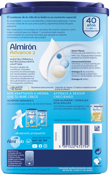 Thumbnail 1 de Almirón Advance 2 Leche de continuación 4×800 g