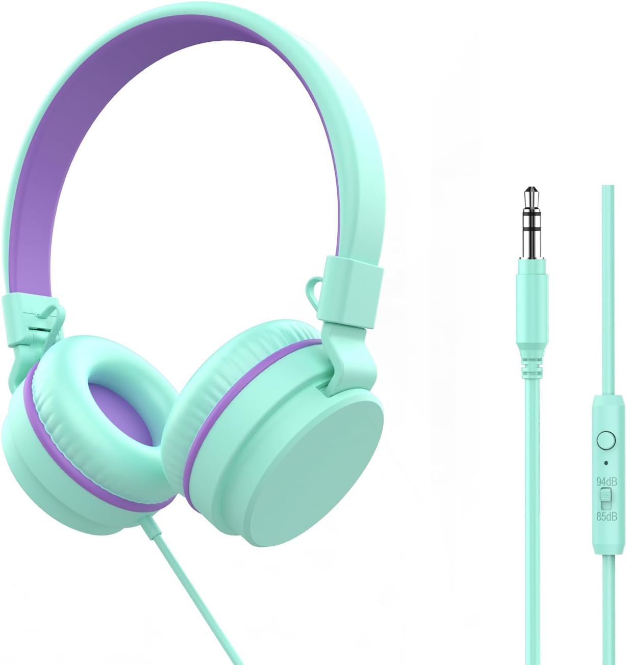 Detalle de YOYOTUNE Kinder-Kopfhörer: kabelgebundene On-Ear-Kopfhörer mit Mikrofon, 3,5 mm, faltbar