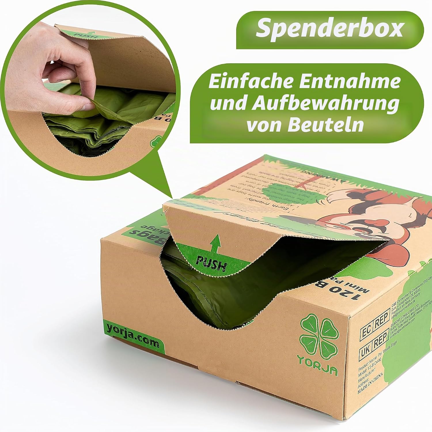 Thumbnail 5 de YORJA Hundekotbeutel mit Griffen – 440 Beutel, 18 x 38 cm, 100% wasserdicht, biologisch abbaubar