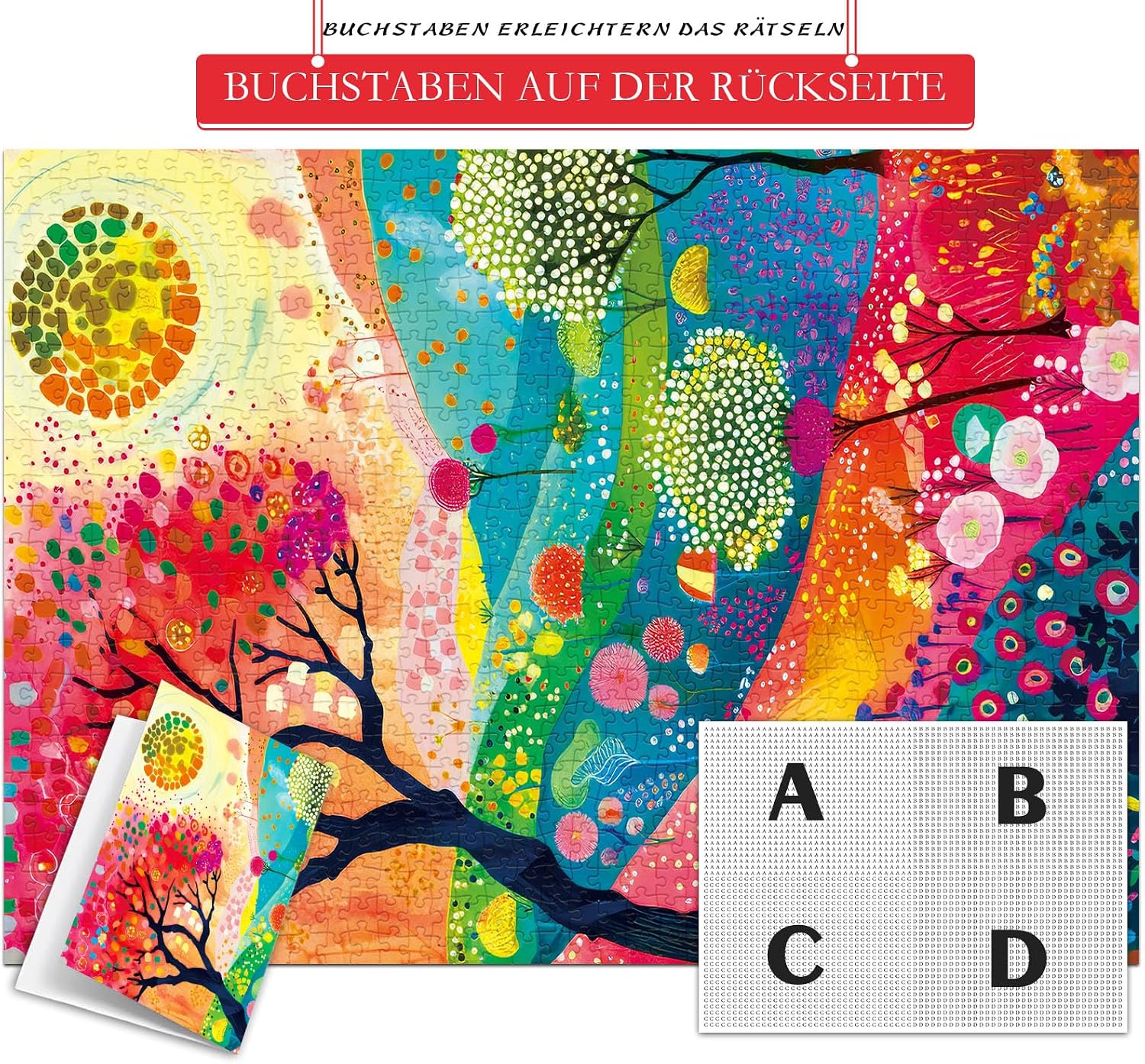Detalle de HUADADA puzzle dla dorosłych, 1000 elementów, 70 × 50 cm, jesienne kolory
