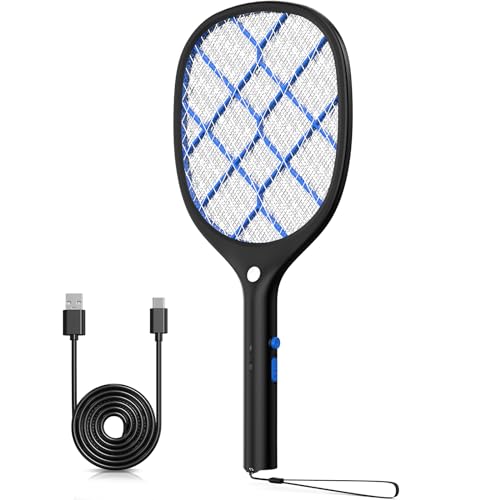 Detalle de Yissvic Elektrische Fliegenklatsche extra stark 4000V – zuverlässiger Insektenschutz für Outdoor-Aktivitäten