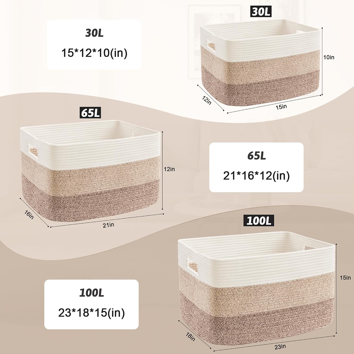 Thumbnail 4 de Artfeel Rectangle Woven Basket, 65L