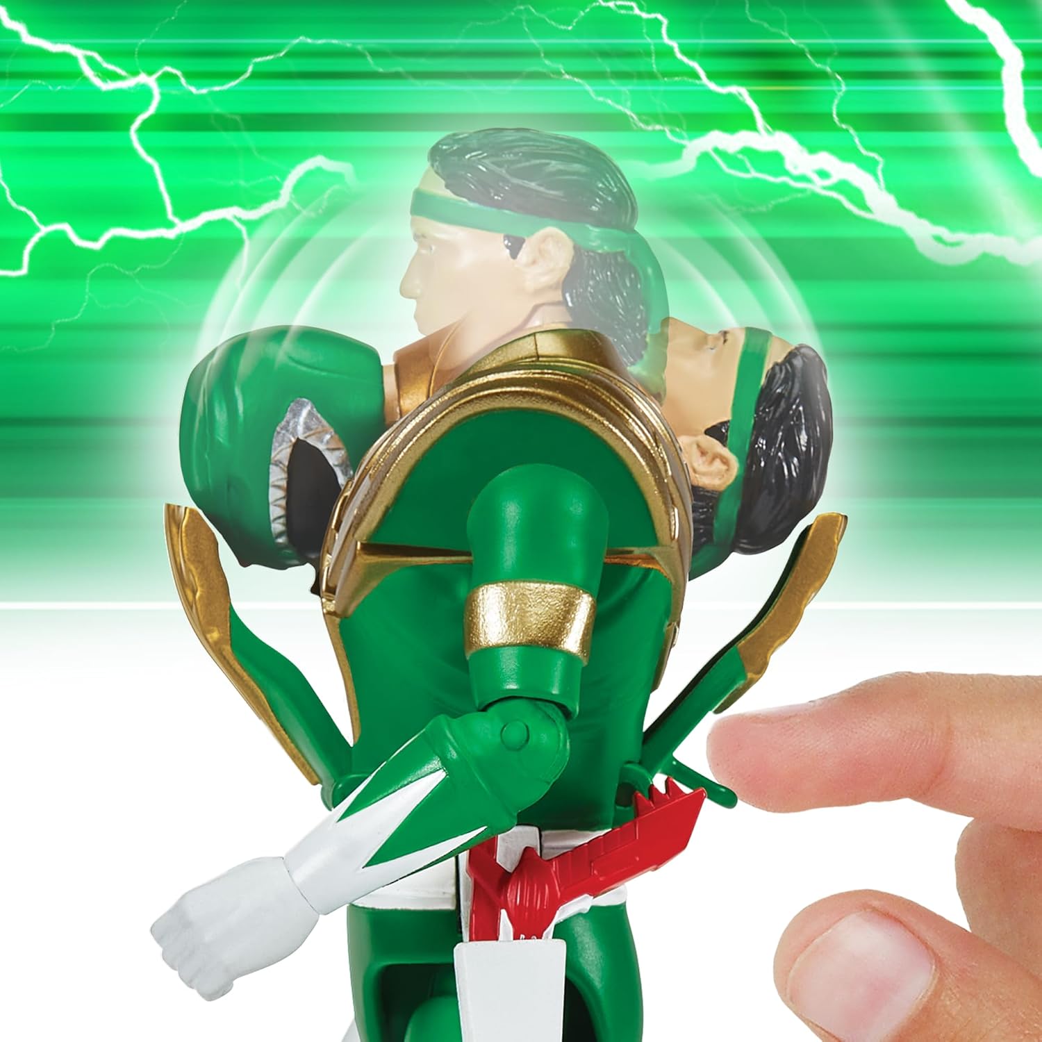 Thumbnail 3 de Power Ranger - Auto-Morphin, Figurine articulée 2-en-1 (Tommy Oliver, Ranger Vert) – 15 cm